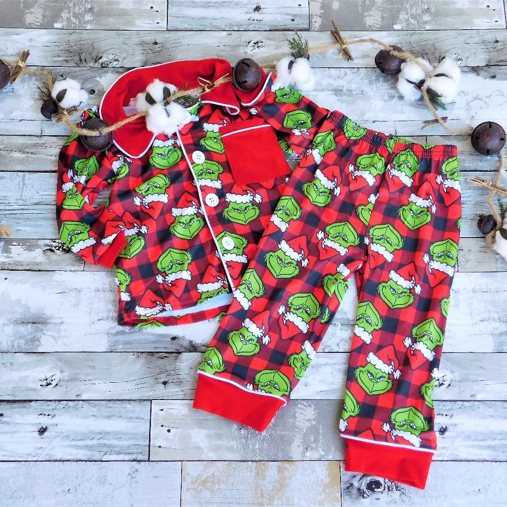 Grinch Plaid Pajamas